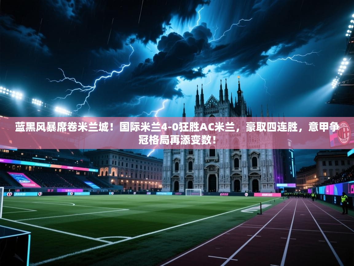 蓝黑风暴席卷米兰城！国际米兰4-0狂胜AC米兰，豪取四连胜，意甲争冠格局再添变数！